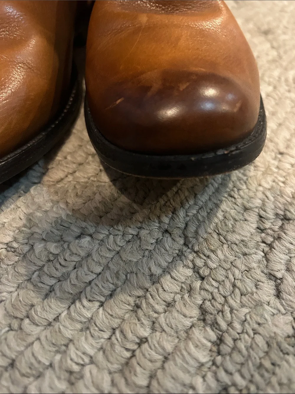 Frye Tall Cognac Leather Harness Riding Boots